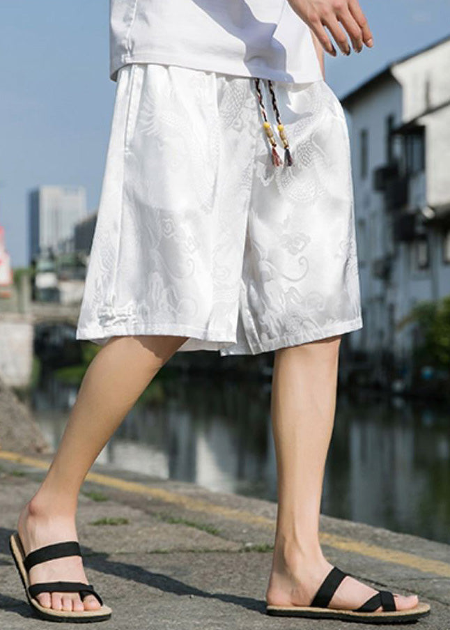 New Black Pockets Ice Silk Shorts Summer