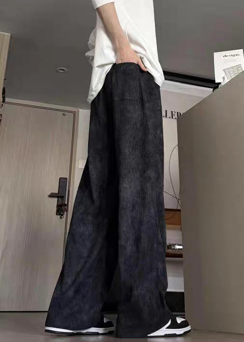 New Black Tie Dye Elastic Waist Cotton Pants Summer
