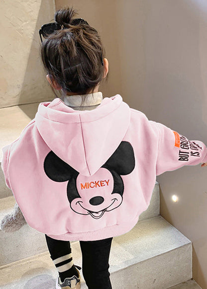 New Blue Hooded Zippered Graphic Cotton Baby Coat Spring