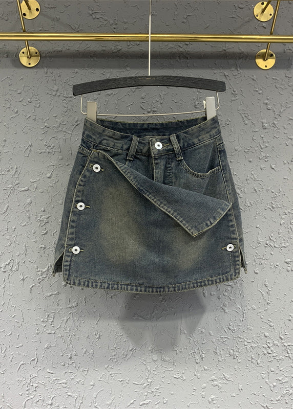 New Blue High Waist Denim Short Skirt Autumn