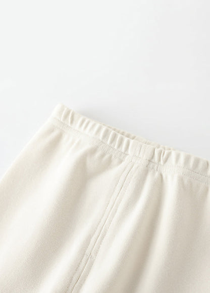 New Brick Red Elastic Waist Patchwork Cotton Kids Pants Spring