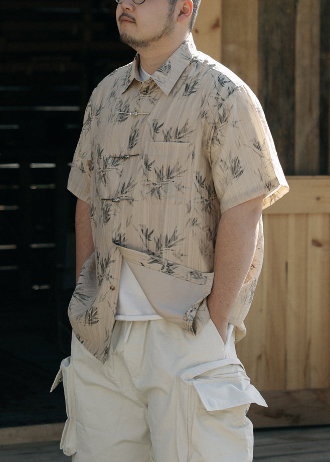 New Chinese Ink Wash Bamboo Short Sleeved Shirt