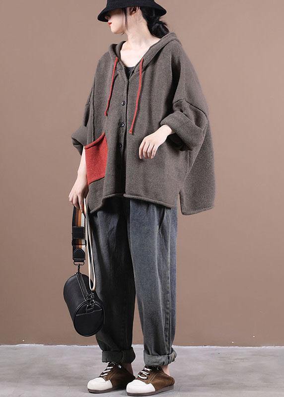 New Chocolate Loose Long Sleeve Fall Sweater Jackets
