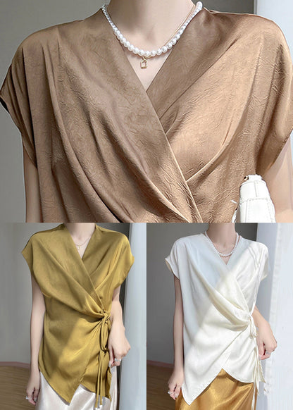 New Coffee Original Design Silk Shirt Short Sleeve