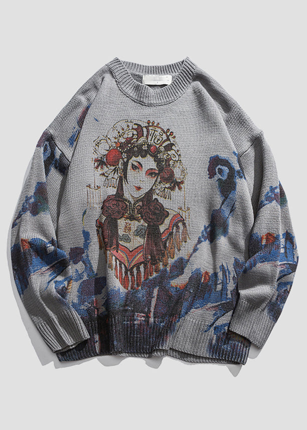 New Coffee Print Cozy Knit Sweaters Spring