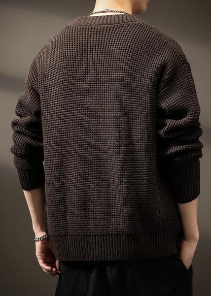 New Coffee V Neck Button Knit Cardigans Spring