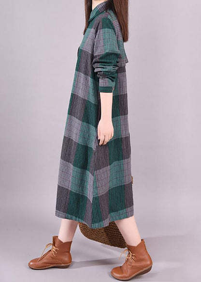 New Cotton Linen Straight Shirt Dress
