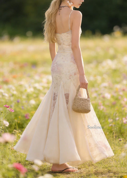New Patchwork Tulle Spaghetti Strap Dress Summer