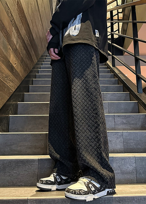 New Jacquard Blue Pockets Denim Pants Summer