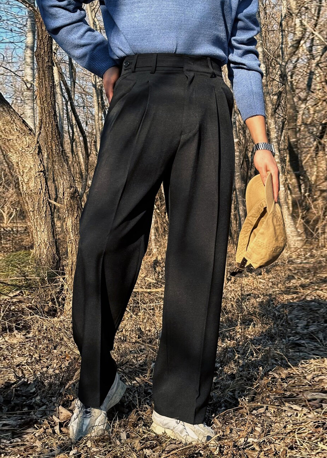 New Khaki Pockets High Waist Spandex Pants Summer