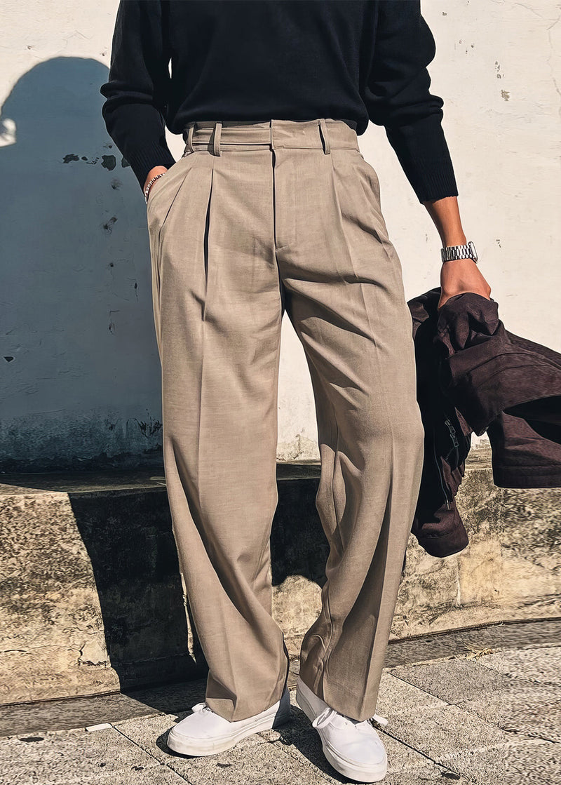 New Khaki Pockets High Waist Spandex Pants Summer