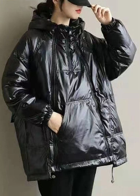 New Khaki Hooded Zippered Pockets Thick Winter Duck Down Coat
