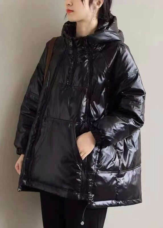 New Khaki Hooded Zippered Pockets Thick Winter Duck Down Coat