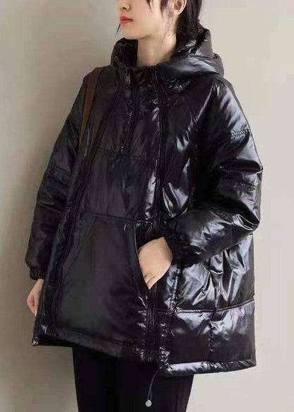 New Khaki Hooded Zippered Pockets Thick Winter Duck Down Coat