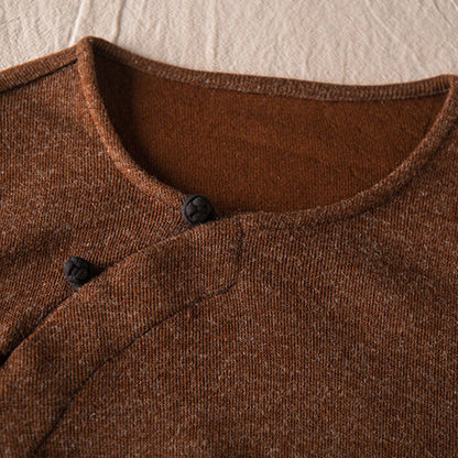 New Loose Brown Knitted Maxi Dresses Clothes