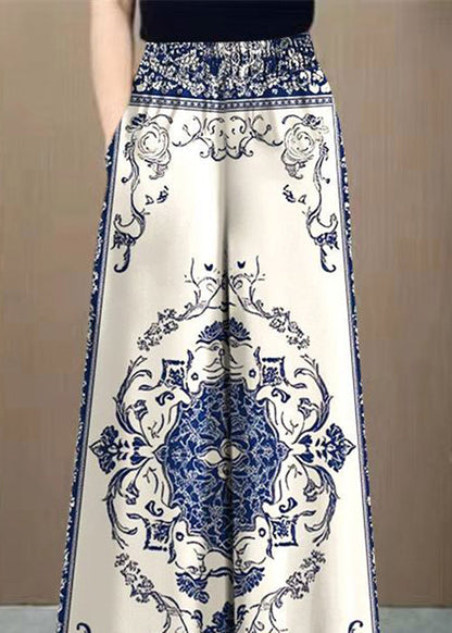 New Navy Original Design Print Elastic Waist Cotton Pants Summer