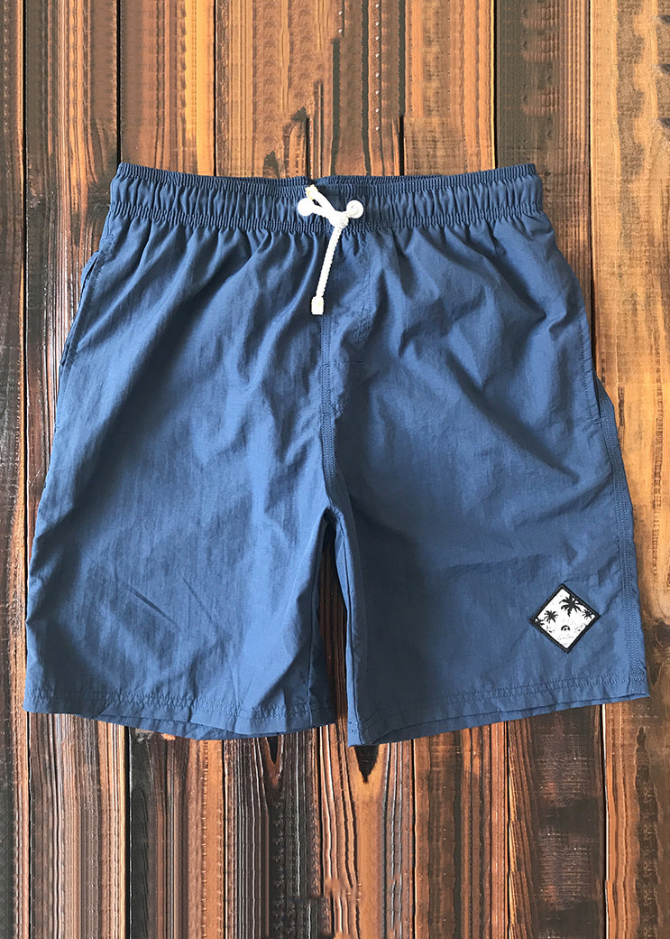 New Navy Pockets Elastic Waist Cotton Shorts Summer
