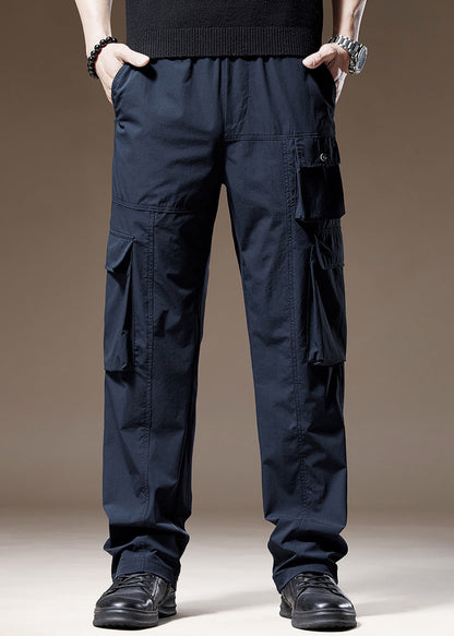 New Navy Pockets Cotton Pants Spring