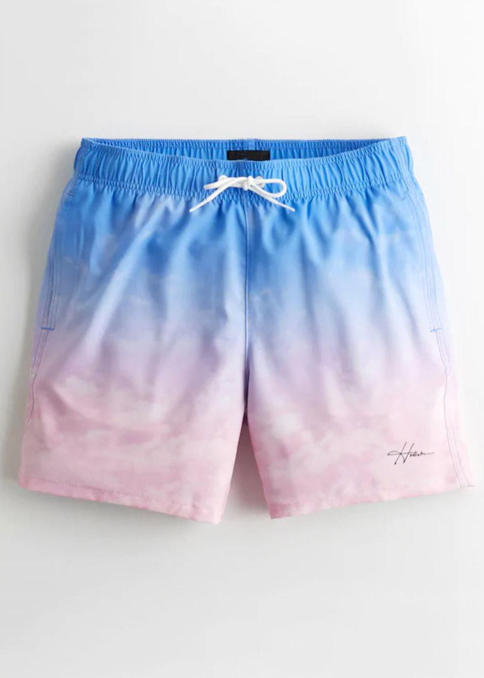 New Orange Gradient Color Lace Up Elastic Waist Cotton Shorts Summer