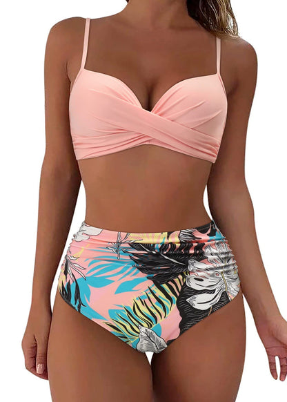 New Pink Body High Waisted Bikini Swimwear Set