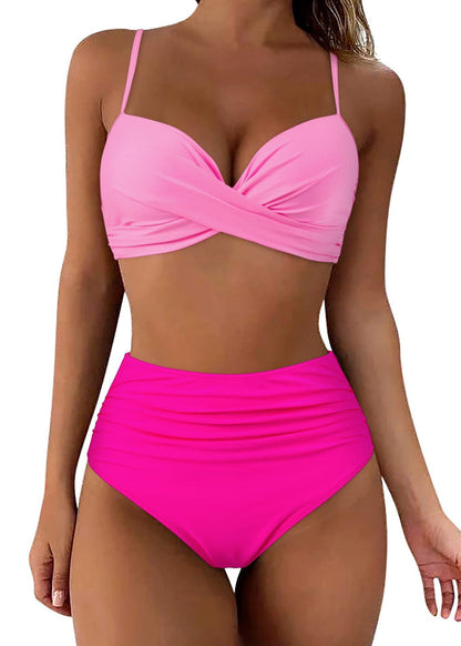 New Pink Body High Waisted Bikini Swimwear Set