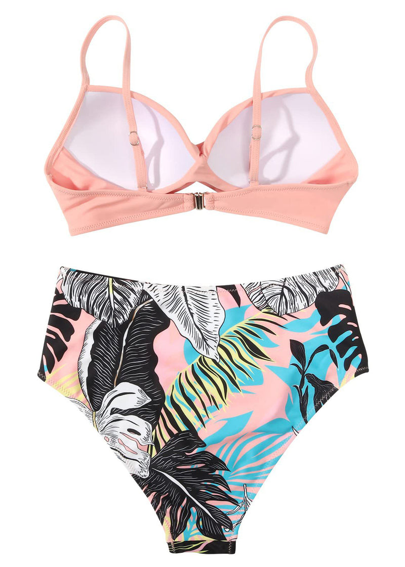 New Pink Body High Waisted Bikini Swimwear Set