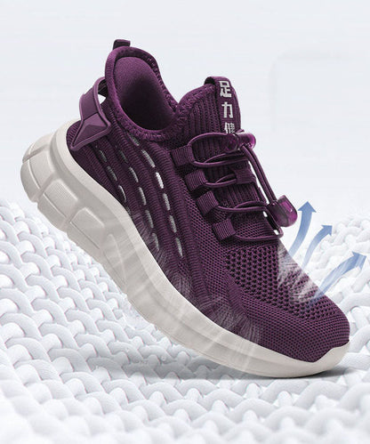 New Purple Breathable Mesh Unique Splicing Flat Feet Shoes