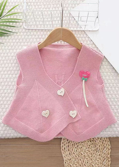 New Purple V Neck Button Knitting Cotton Waistcoat Sleeveless