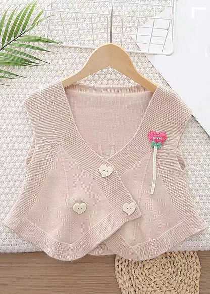 New Purple V Neck Button Knitting Cotton Waistcoat Sleeveless