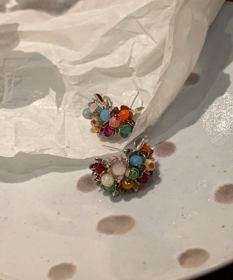 New Rainbow Sterling Silver Crystal Stud Earrings