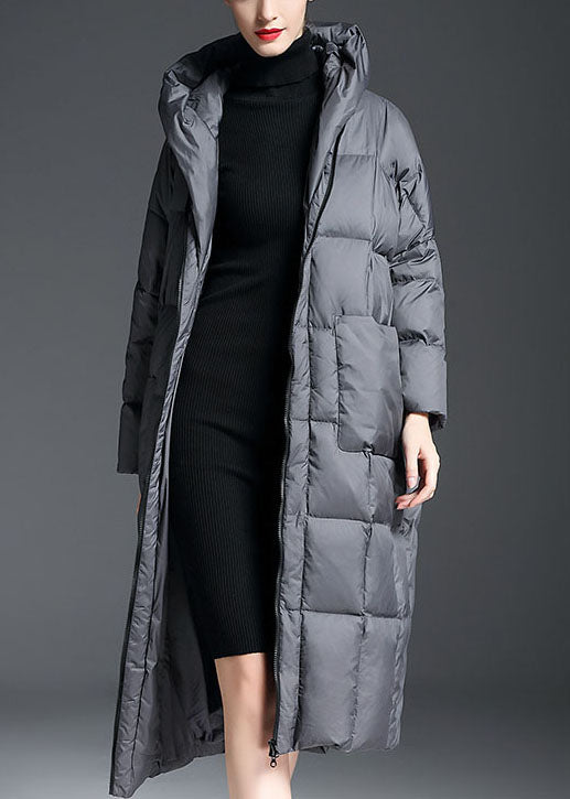 New Red Hooded Pockets Winter Duck Down Coat