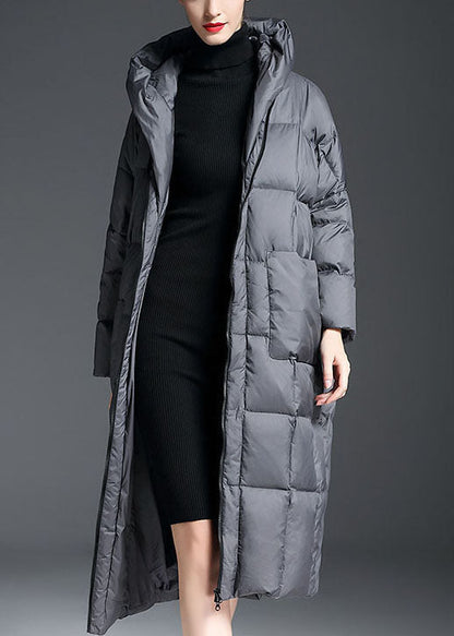 New Red Hooded Pockets Winter Duck Down Coat