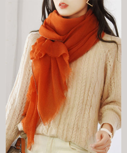 New Simple Orange Versatile Wool Scarf