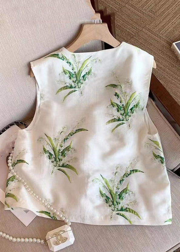New White Embroidered Chinese Button Silk Waistcoat Sleeveless 1
