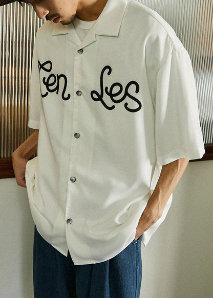 New White Peter Pan Collar Print Button Cotton Shirts Summer