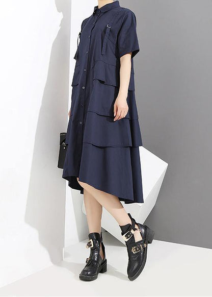 New Woman Summer Blue Style Shirt Dress