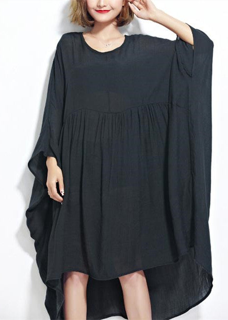 New Green Chiffon Dresses Clothing Linen Maxi Dress Fine High Waist Batwing Sleeve Clothing