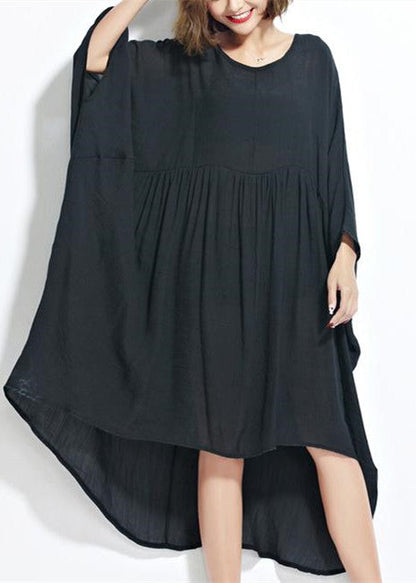 New Green Chiffon Dresses Clothing Linen Maxi Dress Fine High Waist Batwing Sleeve Clothing
