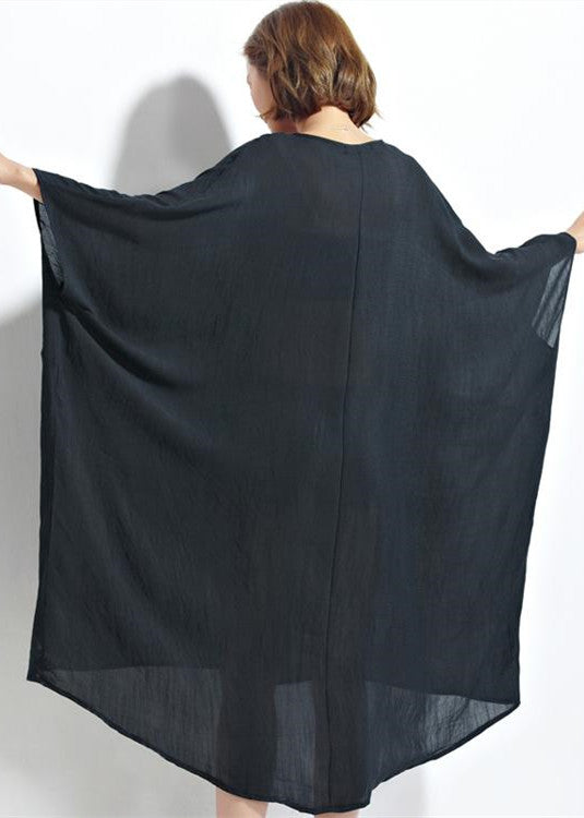 New Red Chiffon Dresses Clothing Linen Maxi Dress Fine High Waist Batwing Sleeve Clothing
