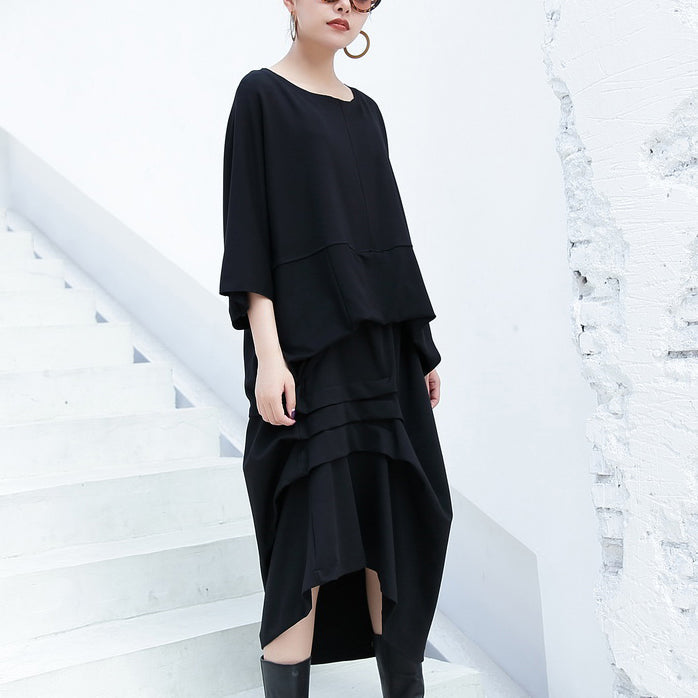 New Black Cotton Vest Cotton T Shirts Batwing Sleeve Loose Waist Brief T Shirt