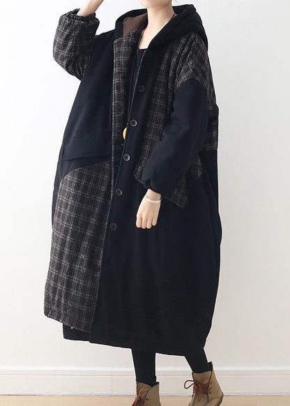 New Black Duck Down Coat Hooded Snow Jackets Patchwork Thick Jackets