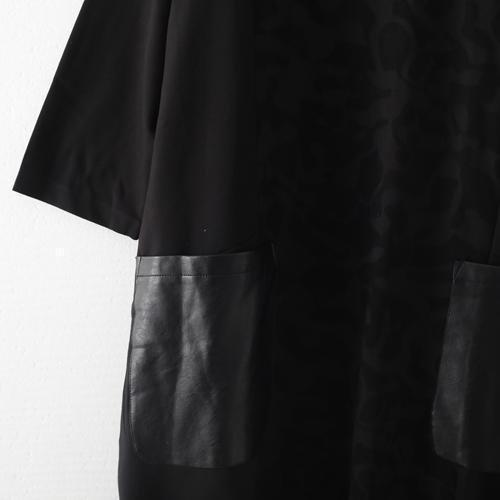 New Black Natural Linen Dress Oversized Patchwork Caftans New Pockets Maxi Dresses