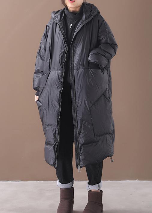 New Black Warm Winter Coat Down Jacket Hooded Pockets Coats