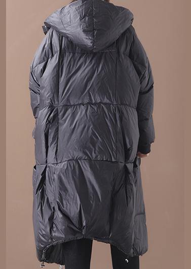 New Black Warm Winter Coat Down Jacket Hooded Pockets Coats