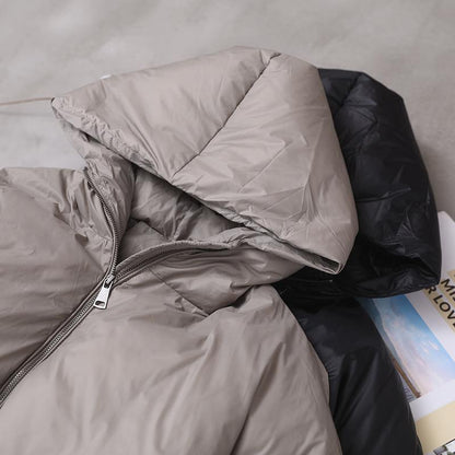 New Black Warm Winter Coat Down Jacket Hooded Pockets Coats