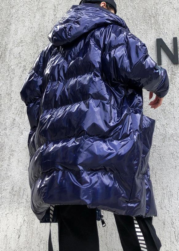 New Blue Parkas Coats Winter Hooded Zippered Outwear