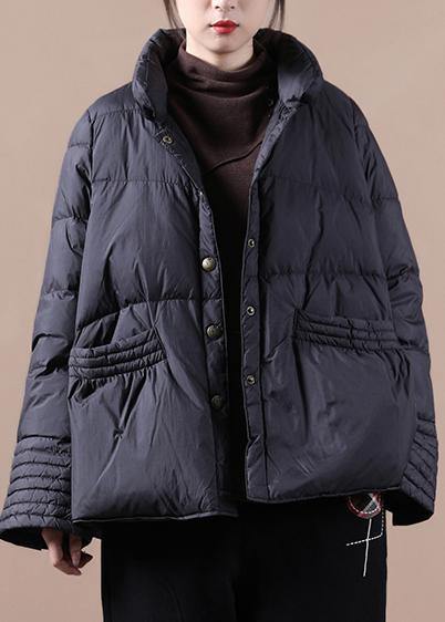 New Snow Jackets Winter Outwear Black Stand Collar Chinese Button Coat