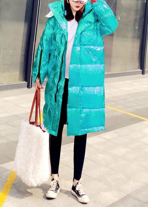 New Green Warm Winter Coat Winter Jacket Hooded Zippered Jackets