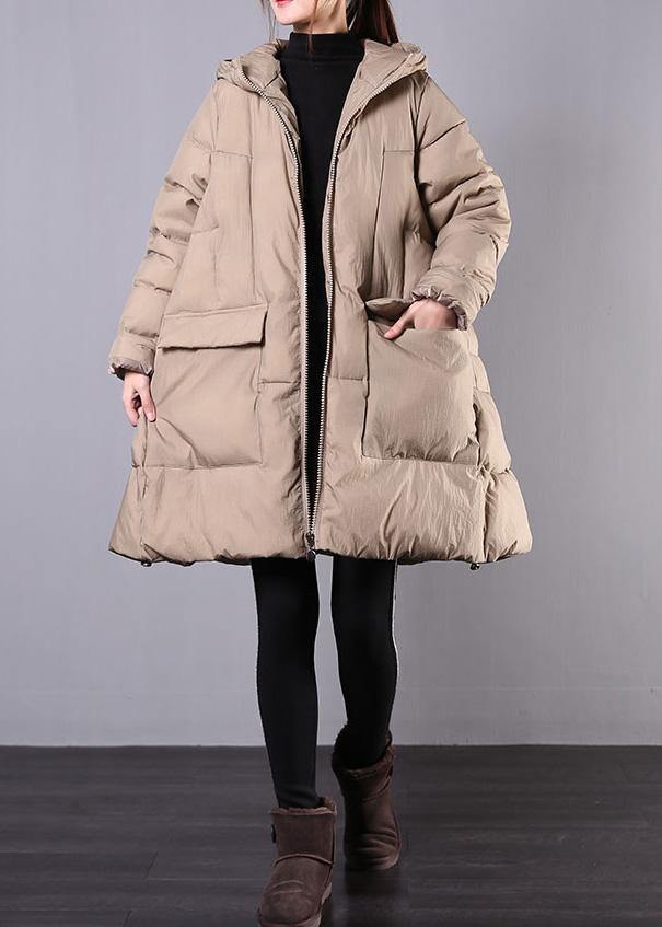 New Khaki Winter Coats Snow Jackets Hooded Zippered Winter Coats