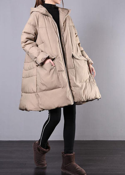 New Khaki Winter Coats Snow Jackets Hooded Zippered Winter Coats
